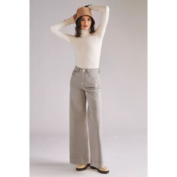 NWT Womens Maeve Wide-Leg Pants Neutral Color - Picture 1 of 5